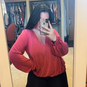 Red Longsleeve Blouse